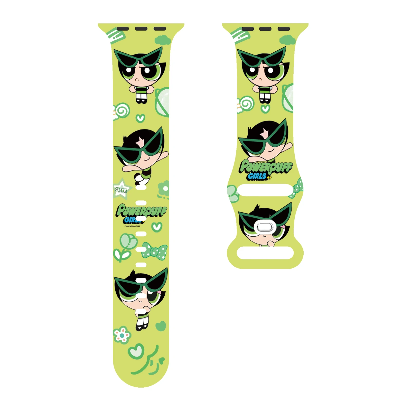 

MINISO Powerpuff Girls Printed Strap for Apple Watch 10 9 8 7 Silicone Band Replaceable Bracelet for iWatch 45mm 44mm 42mm 41mm