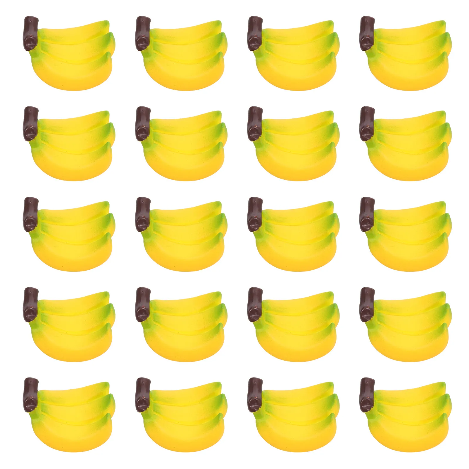 24Pcs Mini Artificial Bananas Lifelike Bright Yellow for Miniature Kitchen Accessories DIY Craft Decoration Faux Food - view 5