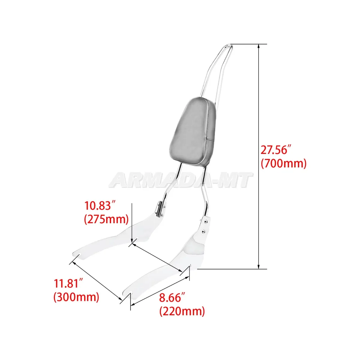 Motorcycle Accessorie XVS650 Rear Passenger Backrest Sissy Bar Pad For Yamaha Dragstar DS400 650 V-star XVS400 Classic 1998-2022