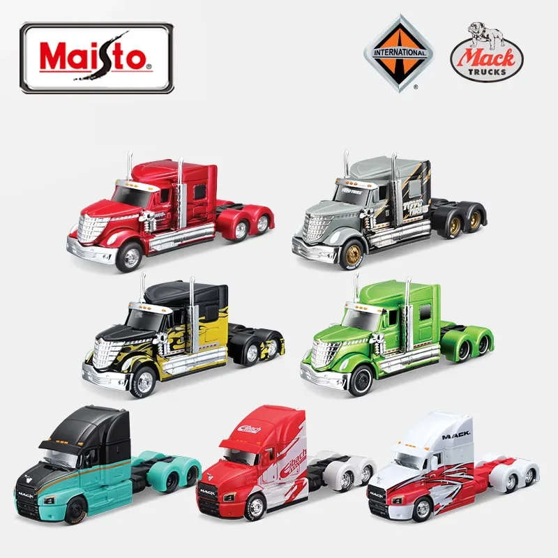 1:64 Maisto International Lonestar Heavy Truck Scale Diecast Collectable Car Model Vehicle Miniature Kid Gift toy for boys