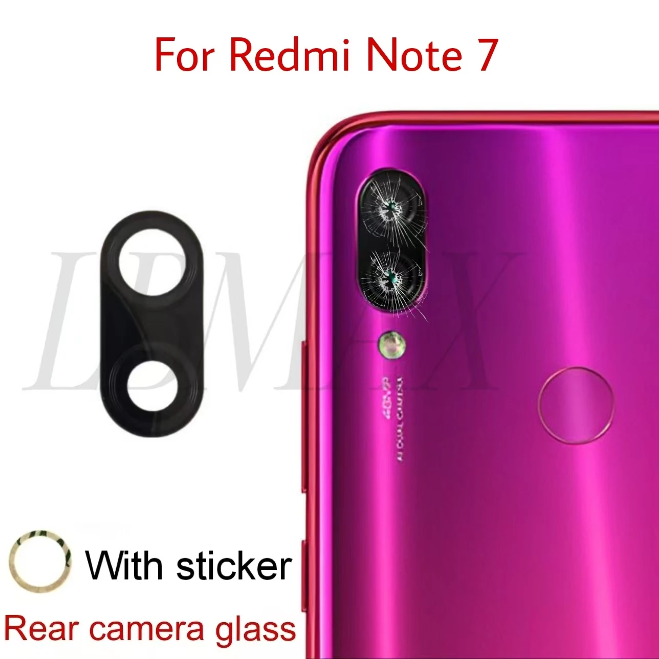 

1-10set Back Camera Glass for Redmi Note 7 Rear camera Lens Cover replacement With Glue Sticker Adhesive Repair Parts