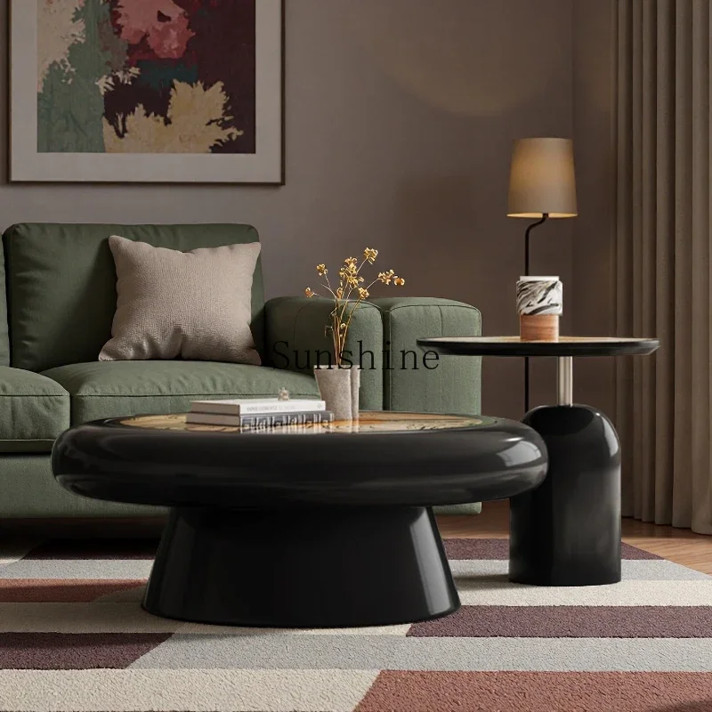 

Italian light luxury coffee table combination living room home creative round size coffee table