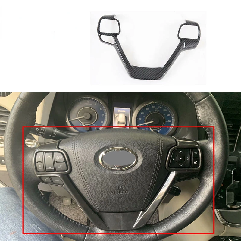 Carbon Fiber Color Steering Wheel Panel Cover Decoration Fit For Toyota Sienna 2015 2016 2017 2018 2019 2020 Accessories