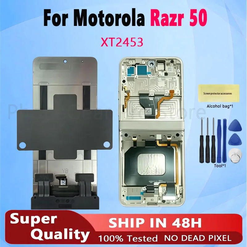 New Orig LCD For Motorola Moto Razr 50 XT2453 Main Inner Big LCD Display Touch Screen Digitizer Assembly Replacement