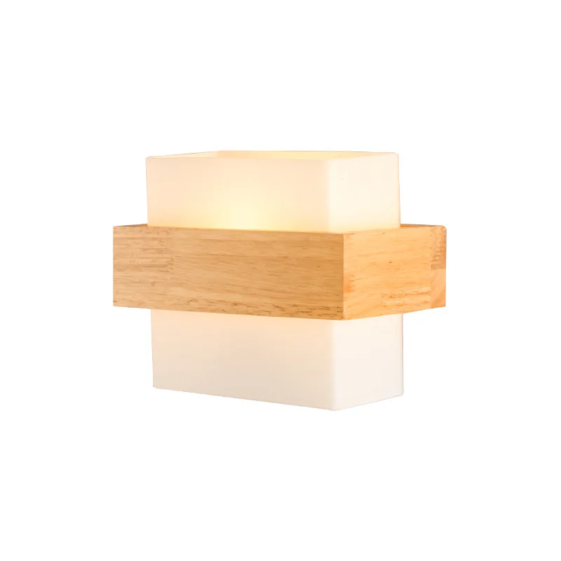 Led Wooden Wall Lamp Bedroom Bedside Lamp Japanese Style Study Living Room Balcony Stair Light