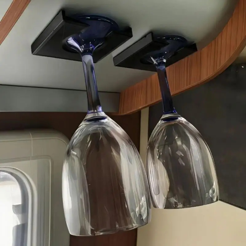 RV Hanging Wine Glass Holder Punch-free Car: 1Pc Stemware Suspension Rack Camping Travel Storage