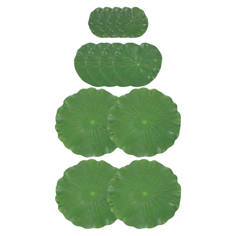 

12Pcs Realistic Lily Pads Artificial Foliage Pond Decor Fade Resistant Safe for Life Versatile Use Floating Plants for Ponds
