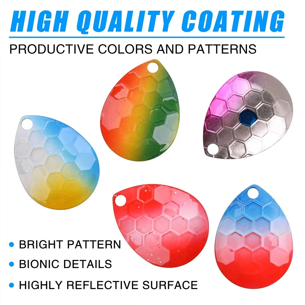 40 قطعة شفرات دوارة كولورادو مجموعة طعوم صيد السمك شفرات دوارة مضمنة حلقات سبليت دوارة يدور لحفارات العين الورقية لصيد الأسماك #6