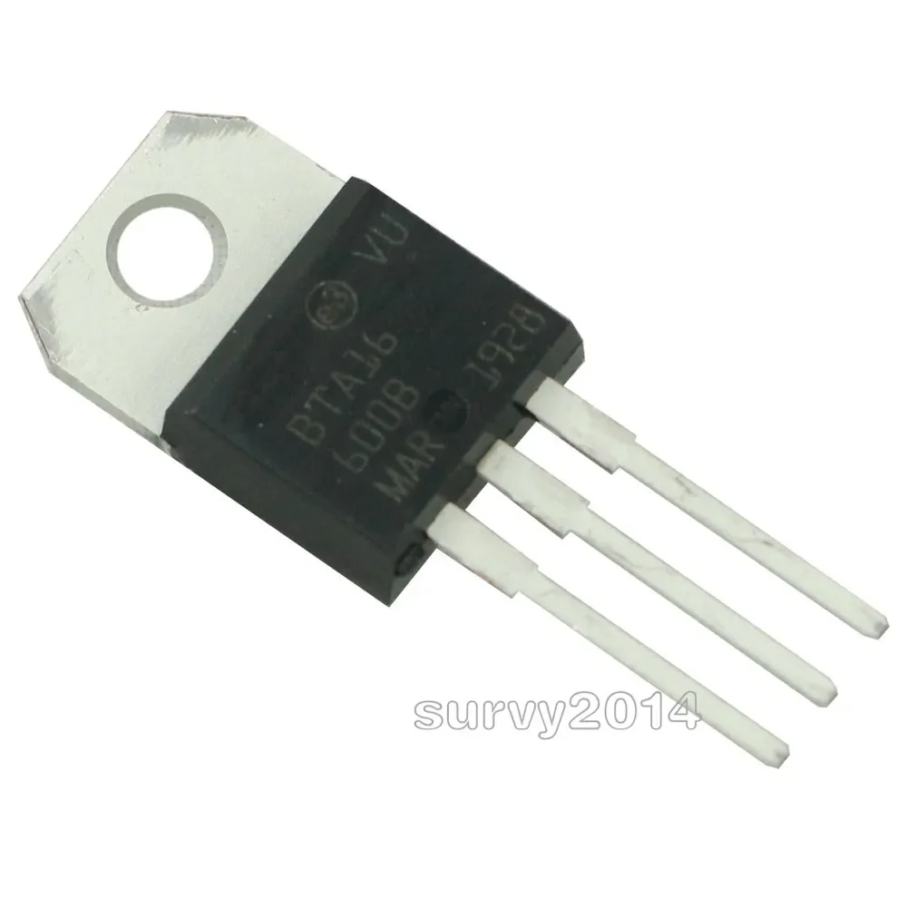 

5PCS NEW BTA16-600B TO-220 BTA16-600 TO220 16-600B BTA16 600V 16A TRIACS For Arduino Board