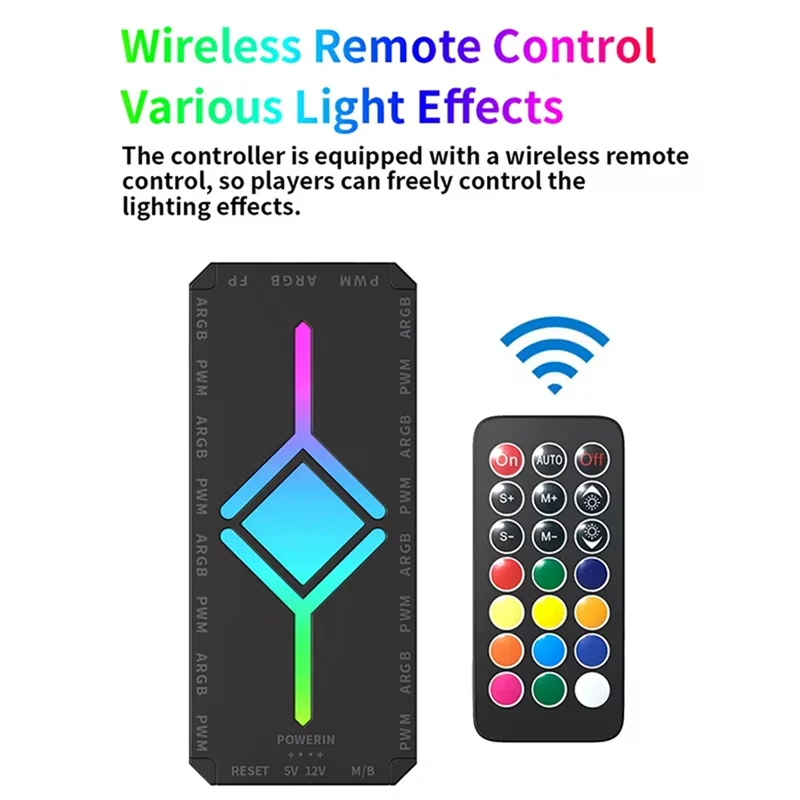 AM-5V 3Pin ARGB Fan HUB Splitter Remote Controller With 4Pin PWM For PC Cooling SYNC CPU Cooler LED Light Strip