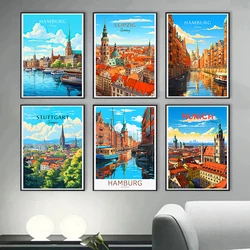 Germany Travel Scenery Poster Sylt Langeoog MunichLeipzig Hamburg Canvas Painting Photo Wall Art Picture Office Home Decor