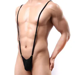 Ropa interior Sexy con tirantes para hombre, Tanga Mankini, leotardo, tangas, disfraz de cuerpo, Body, actuación en escenario, lencería de vendaje