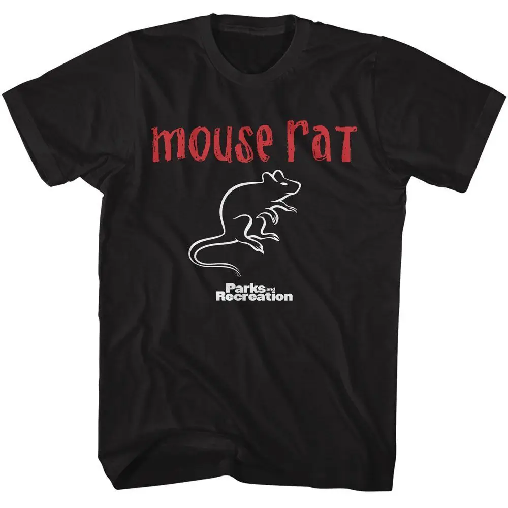 Parks And Recreation Mouse Rat Black Adult T Shirt