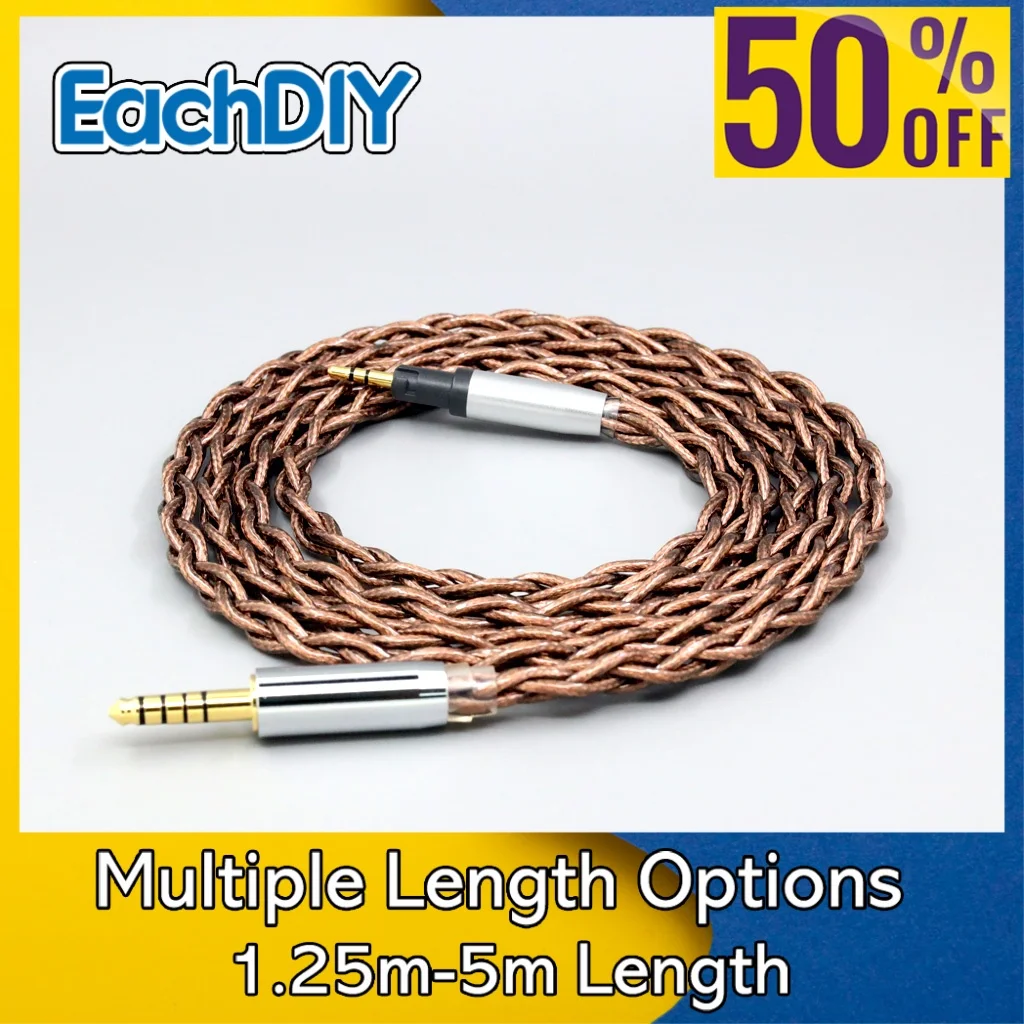 

99% 24k Gold 7n Pure Silver Graphene Shield Earphone Cable For Austrian Audio Hi-X15 Hi-X65 Hi-X50 X55 Headphones 8556