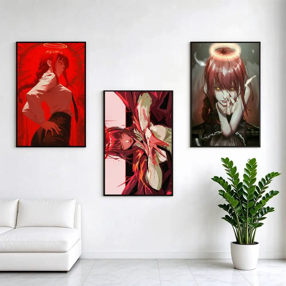 Chainsaw Man Makima  Poster High Quality Dorm Living Room Aesthetic Wall Decoration Painting Stickers Gift