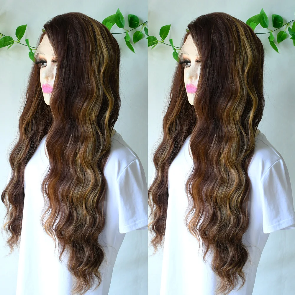 32 بوصة العسل شقراء أومبير الدانتيل شعر مستعار أمامي الاصطناعية تسليط الضوء على الجسم موجة 13x4 HD الدانتيل الباروكة الأمامية قبل قطعها جاهزة لارتداء