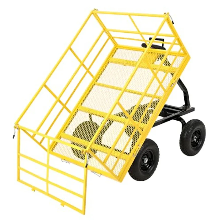 1500 Lbs Steel Garden Cart, Heavy Duty Utility Wagon with Removable Sides