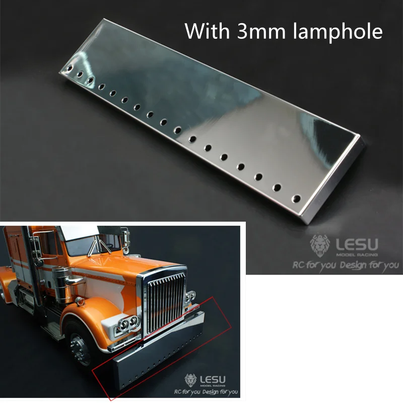 

LESU Metal Front Bumper with 3MM lamphole for Tamiyaya Gl RC Tractor Truck 1/14 Remote Control Cars Spare Parts Toys TH02304