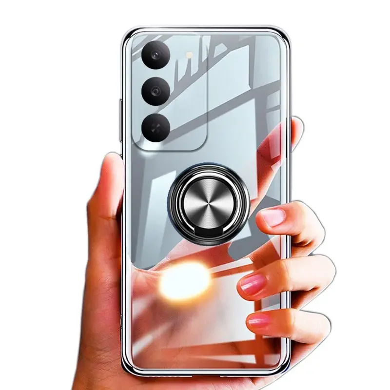 

Auroras For Redmi 15 4G 5G 15C Case With Finger Ring Transparent Silicone Shell For Redmi 15 4G 5G 15C Cover Fundas