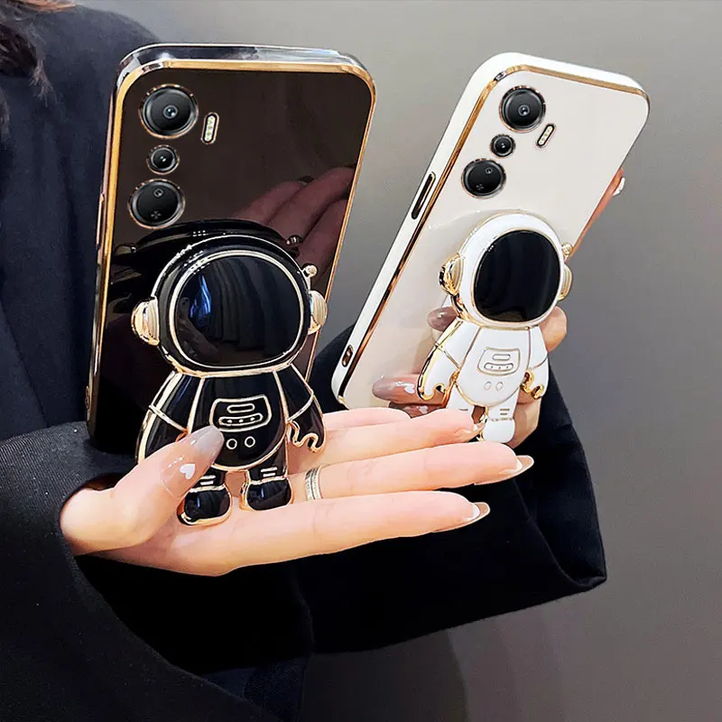 Luxury Astronaut Holder Case For Infinix Hot 20 4G Soft Cover For Infinix Hot20 Phone Cases Hot 20 12 Play NFC 6.82