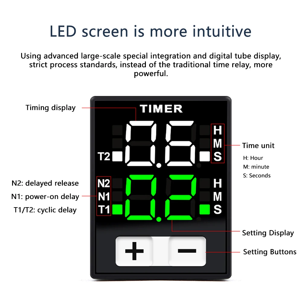 Picture 3: H3Y Digital Display Delay Relay DC12V 24V AC220V Electronic Time Relay with Base Socket LCD Power-on Delay Controller Timer Rela