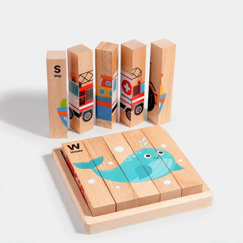 

Wooden Kids Wooden Animals Puzzle Matching Montessori Traffic Wood Puzzle Toys Cartoon Animal 3D Educational Jigsaw Toys