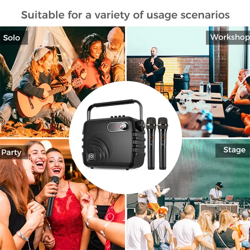 SHIDU 40W Portable Karaoke system ECHO Treble Bass Sound Control 4000mAh Rechargeable Battery Outdoor Bluetooth Karaoke Player