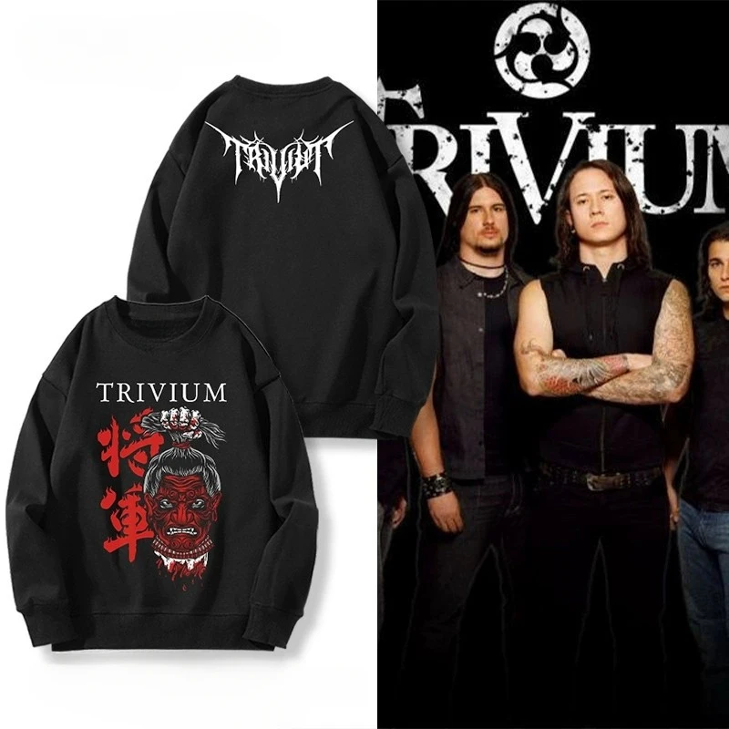 

Мужская толстовка с круглым вырезом Trivium Rock Band, осенне-зимняя, в стиле европейского хэви-метала, модная, для уличной моды