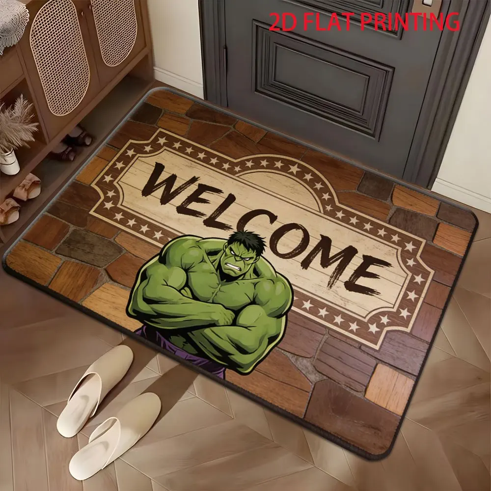 

Коврик для двери Marvel Hulk (1 шт.), подходит для входных групп дома, коврик для ванной комнаты с изображением Халка, легко чистящийся полиэстеровый коврик для дома и офиса