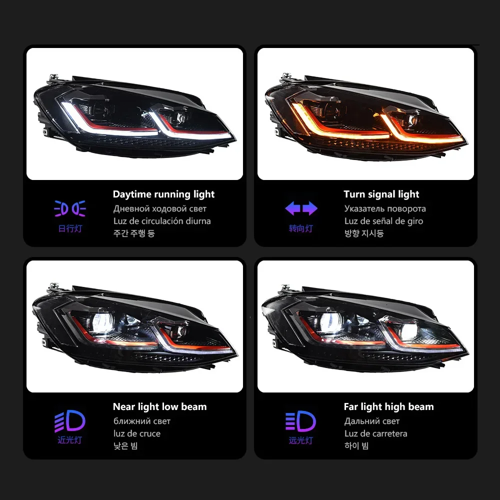 Suit for 2018-2020 model year Volkswagen Golf 7.5  R-line LED headlight turning lights