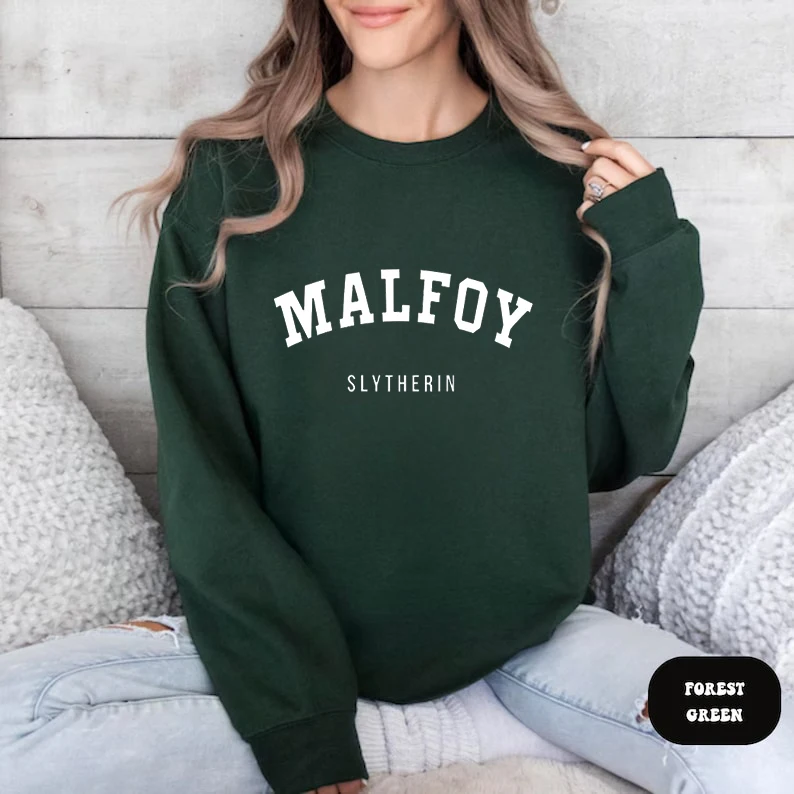 Malfoy Fashion Simple Letter Sweatshirt Women Slim Fit New Style Sportswear Fashion Clothing Round Neck Street Style Hoodi