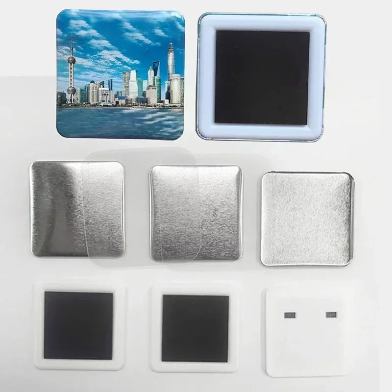 50PCS 100PCS Square strong Magnetic Fridge Magnet Badge 50x50mm Button Parts DIY Decorative Magnets for Home Office Kitchen Wall