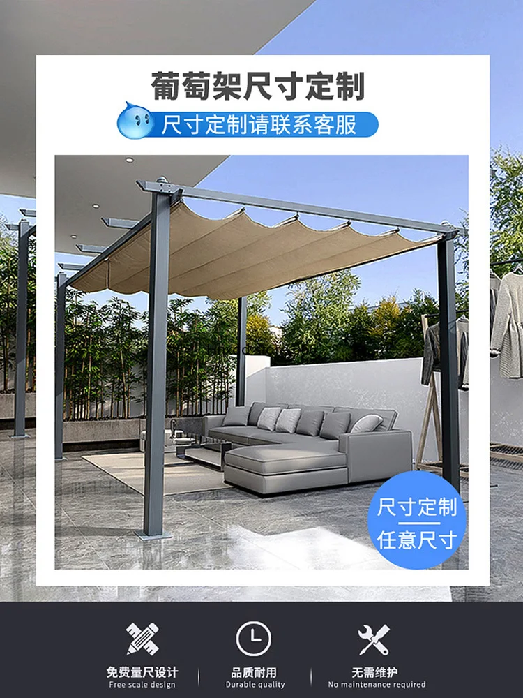 Outdoor grape rack awning outdoor aluminum alloy pavilion