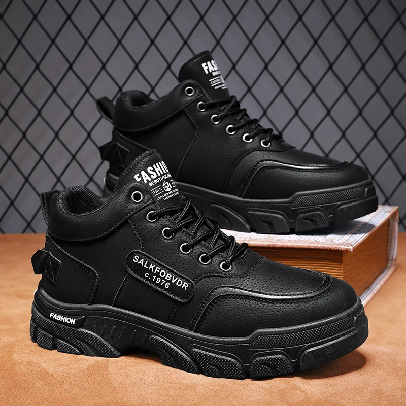 

Мужские повседневные спортивные ботинки: легкие, нескользящие, низкие, для работы, модные, осенняя новинка, в британском стиле