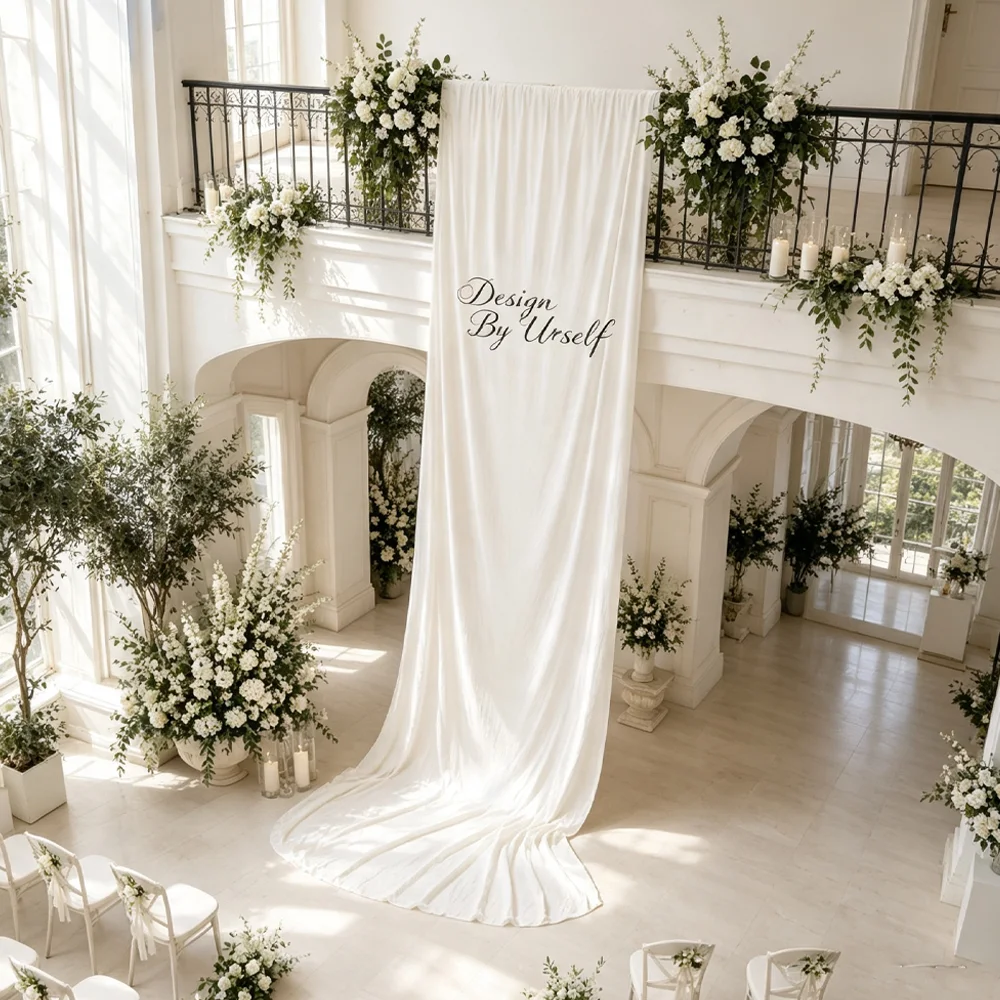 Custom Satin Wedding banner Backdrop, Elegant Drapery, Ceremony Decor, for Birthday, Event, Weddings, Bridal Showers, Engagement
