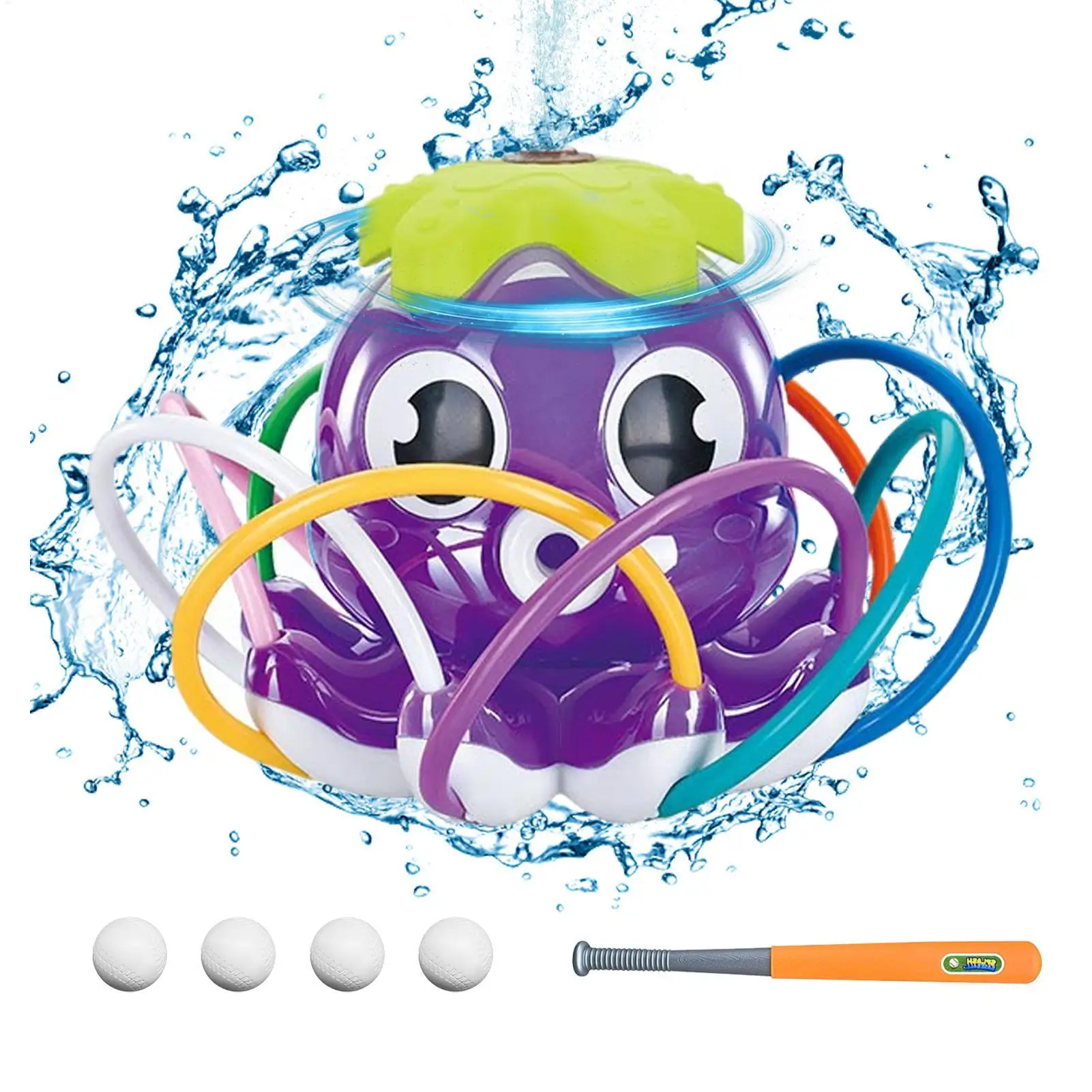

Water Sprinkler Baseball Toy Summer Water Game Rotating Interactive Sprinkler Toy For Girl Boys Pool Party Backyard Lawn Summer