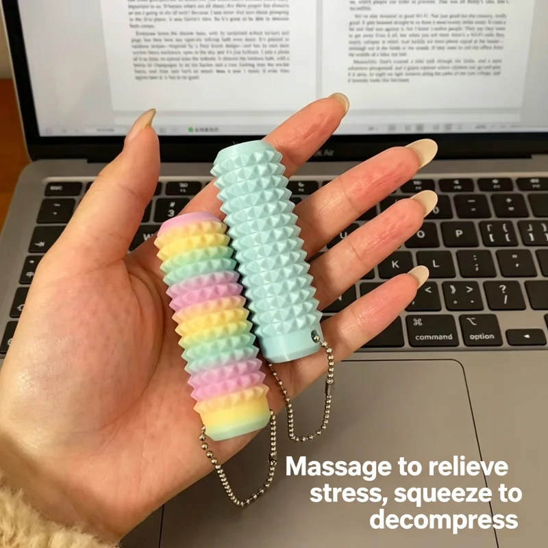 3D Printed Multi-Thorn Ball Reduce Stress Roller Keychain Novelty Light Pain Sensation Sensory Toy Hand Massage Anxiety Relief view 6