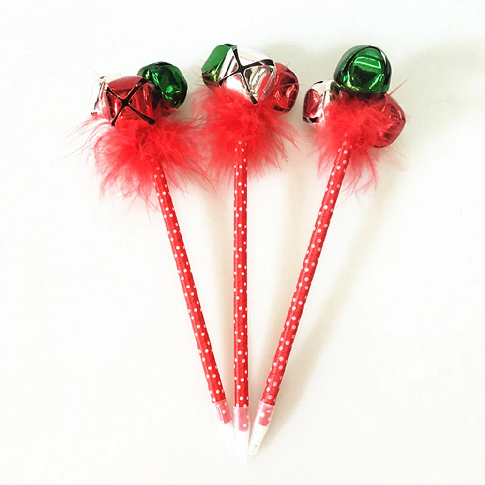 

10pcs Ballpoint Pens Fine Tip For Kids Christmas Gift Jingle Bell Design Writing Tools Stationery Students Notebooks