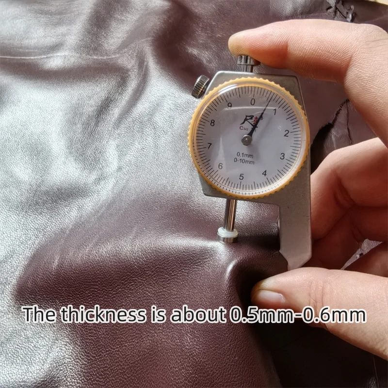 0.5/0.6mm Brown Purple Sheepskin. First Layer Leather. Real Leather Fabric. Handmade DIY For Down Jacket Repair. Whole Sheepskin