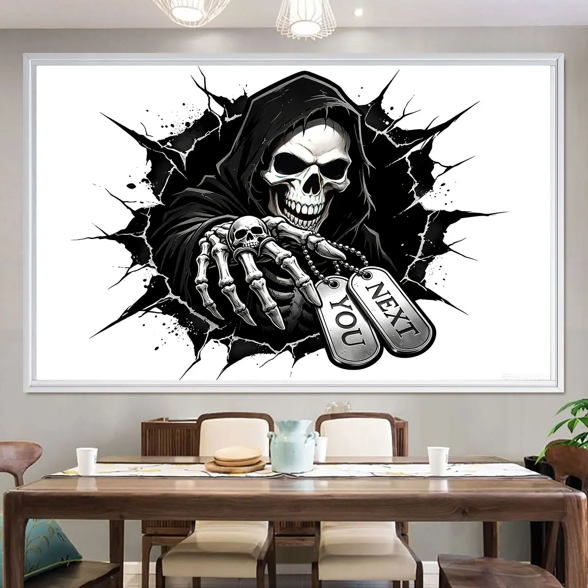 1pc skeleton Grim Reaper wall sticker cyclical flat wall sticker living rooms bedrooms