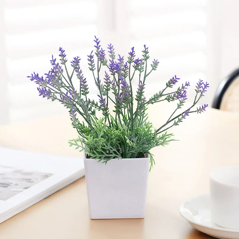 1pc- Simulation lavender pot,home decoration,office desktop decoration,realistic, plastic,housewarming gifts,artificial plant