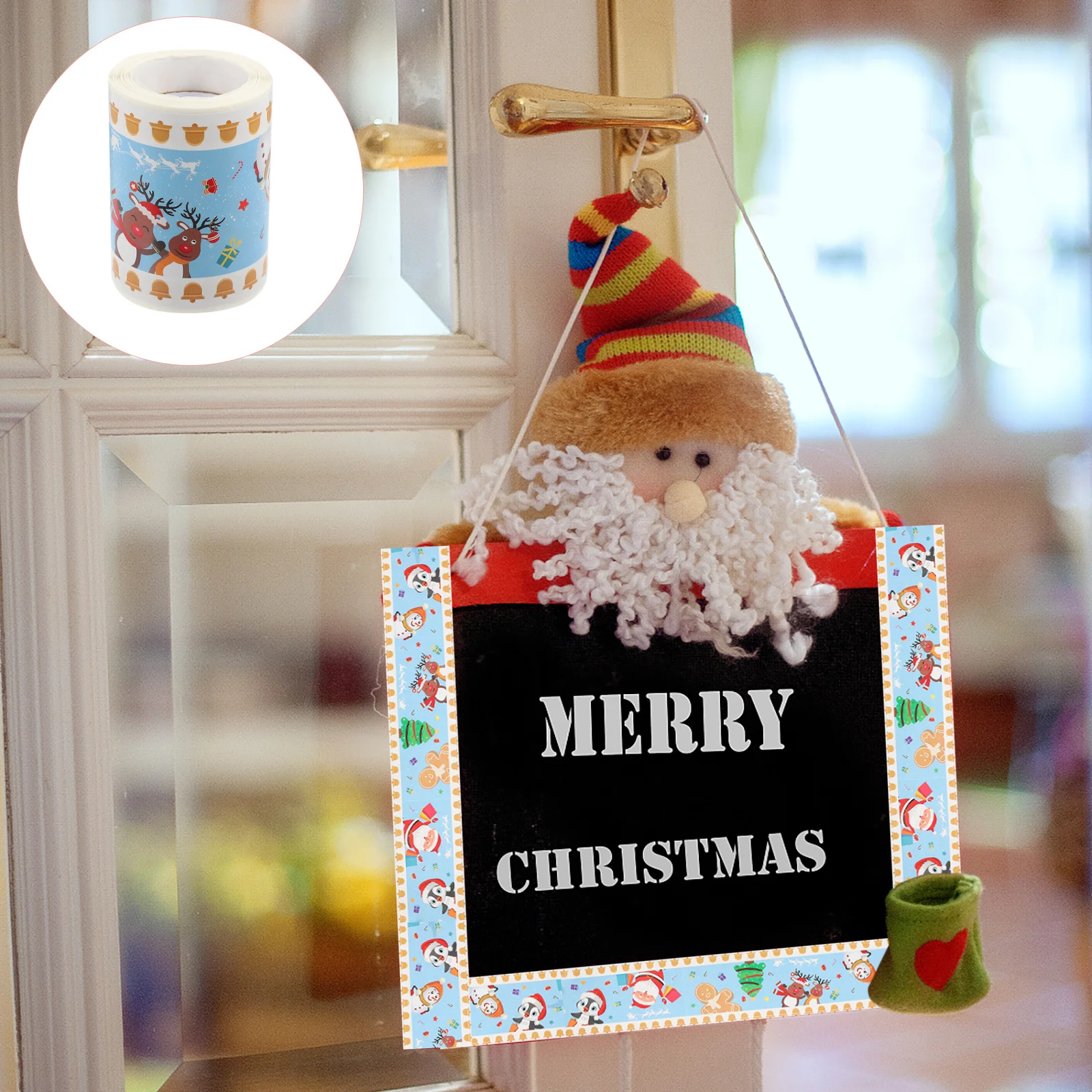 

1 Roll Removable Border Paper for Classroom Decoration Adorable Cartoon Bulletin Board Trim Festive Christmas Display Supplies