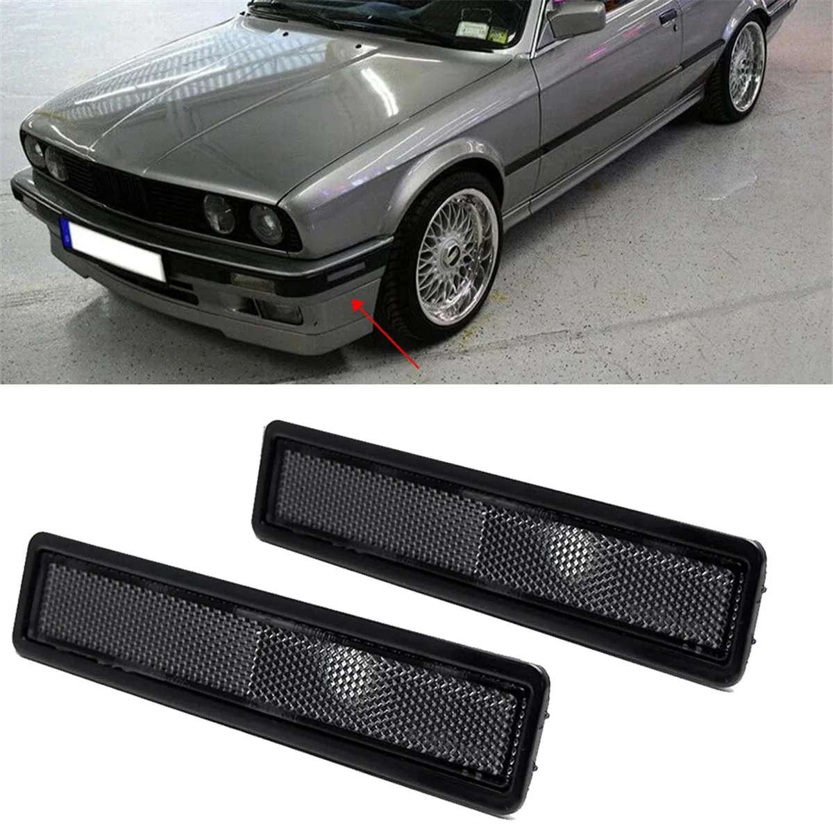 ไฟเครื่องหมายด้านข้างรถยนต์สำหรับ BMW E30 E32 318I E34 325I รถด้านซ้ายขวาไฟเครื่องหมาย lampu sein samping 63141377849 B
