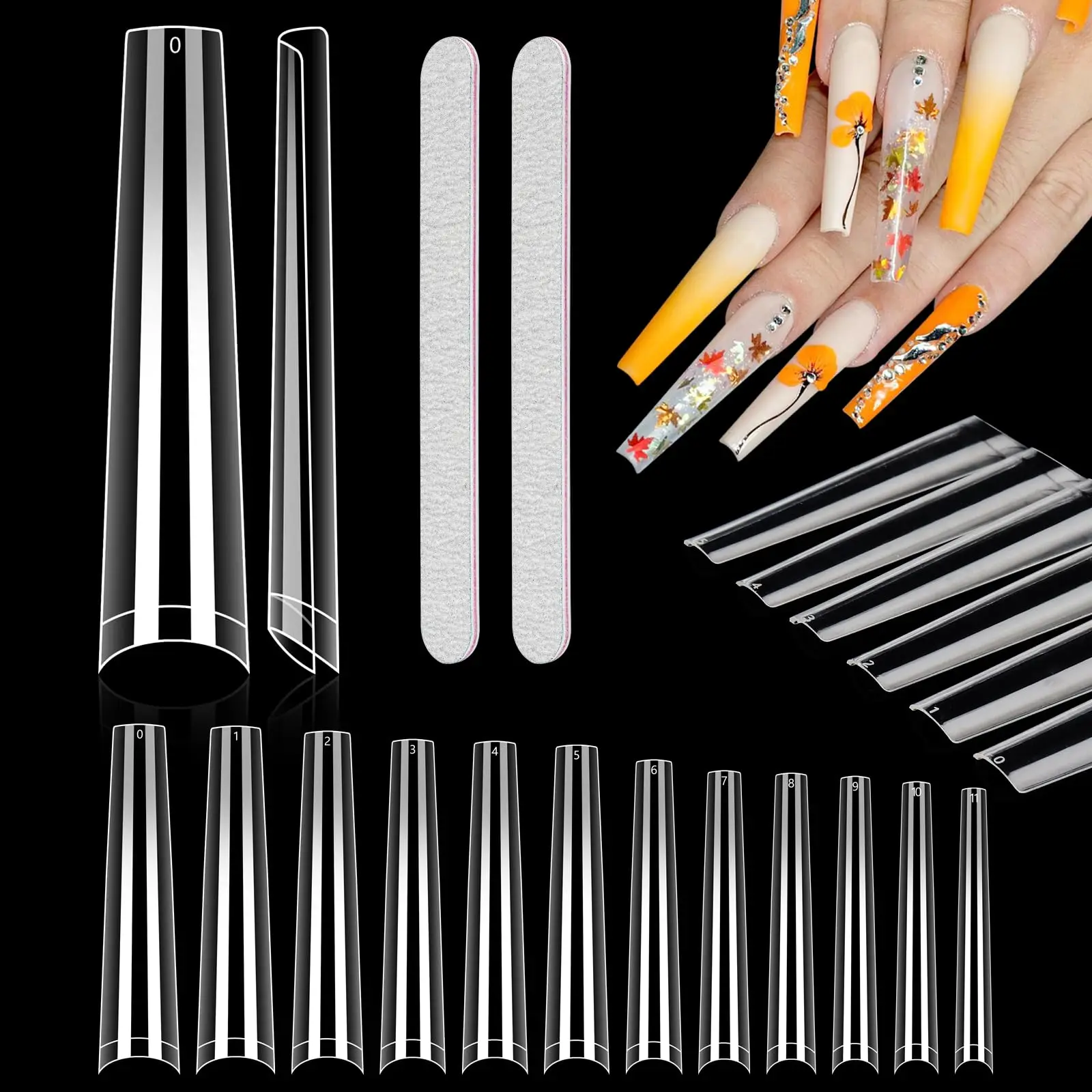 

3XL Coffin Nails Tips, XXXL C Curve Half Cover Coffin Nail Tips for Acrylic Nails Professional, Acrylic Nail Tips Fake Nail