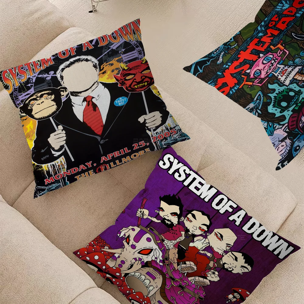 

Heavy Metal Band System Of A Down Pillowcases Home Bedding Decorative Pillow Cover Wedding Super Soft Pillow Case