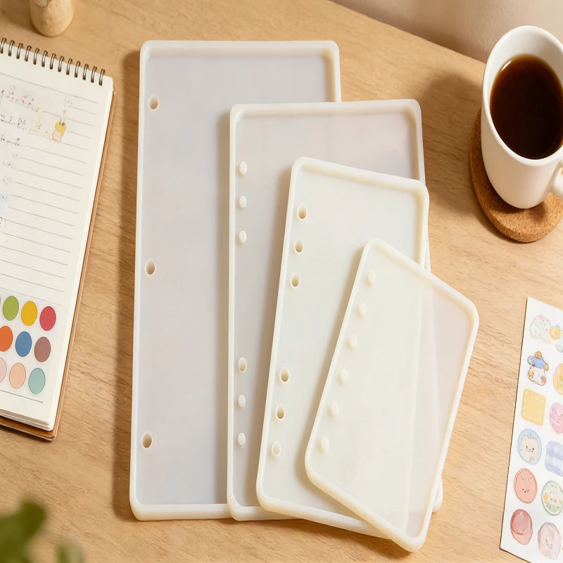 

Notebook cover made of silicone mold and epoxy resin, suitable for DIY office and study notebooks with paper and circle options