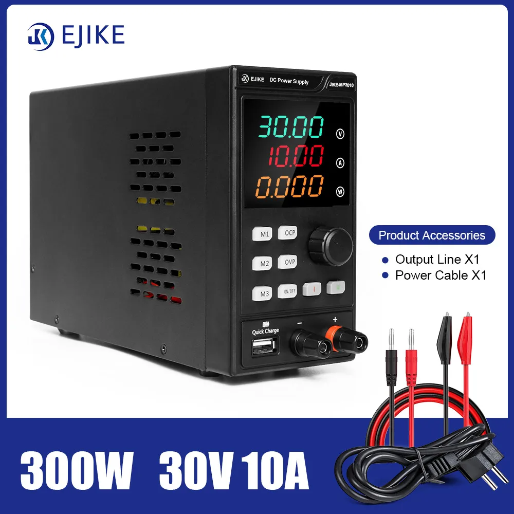 

EJIKE Mini Switch Programmable Power Supply 30V 5A 10A Adjustable DC Power Supply for Electronics Reliable Power Supply Solution
