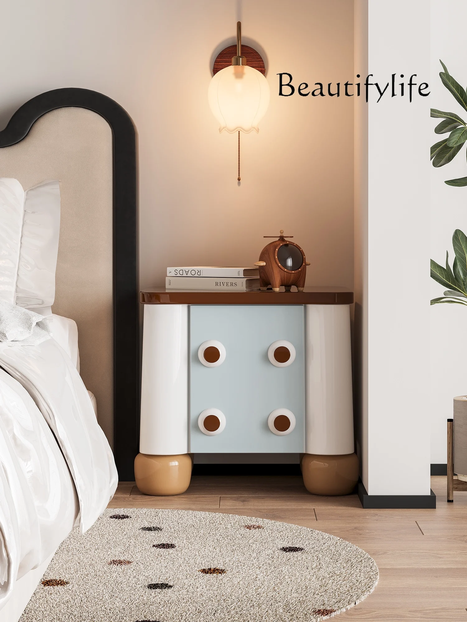 Cute Creative Big Eyes Bedside Table Bedroom Color Matching Storage Good-looking Sofa Side Cabinet