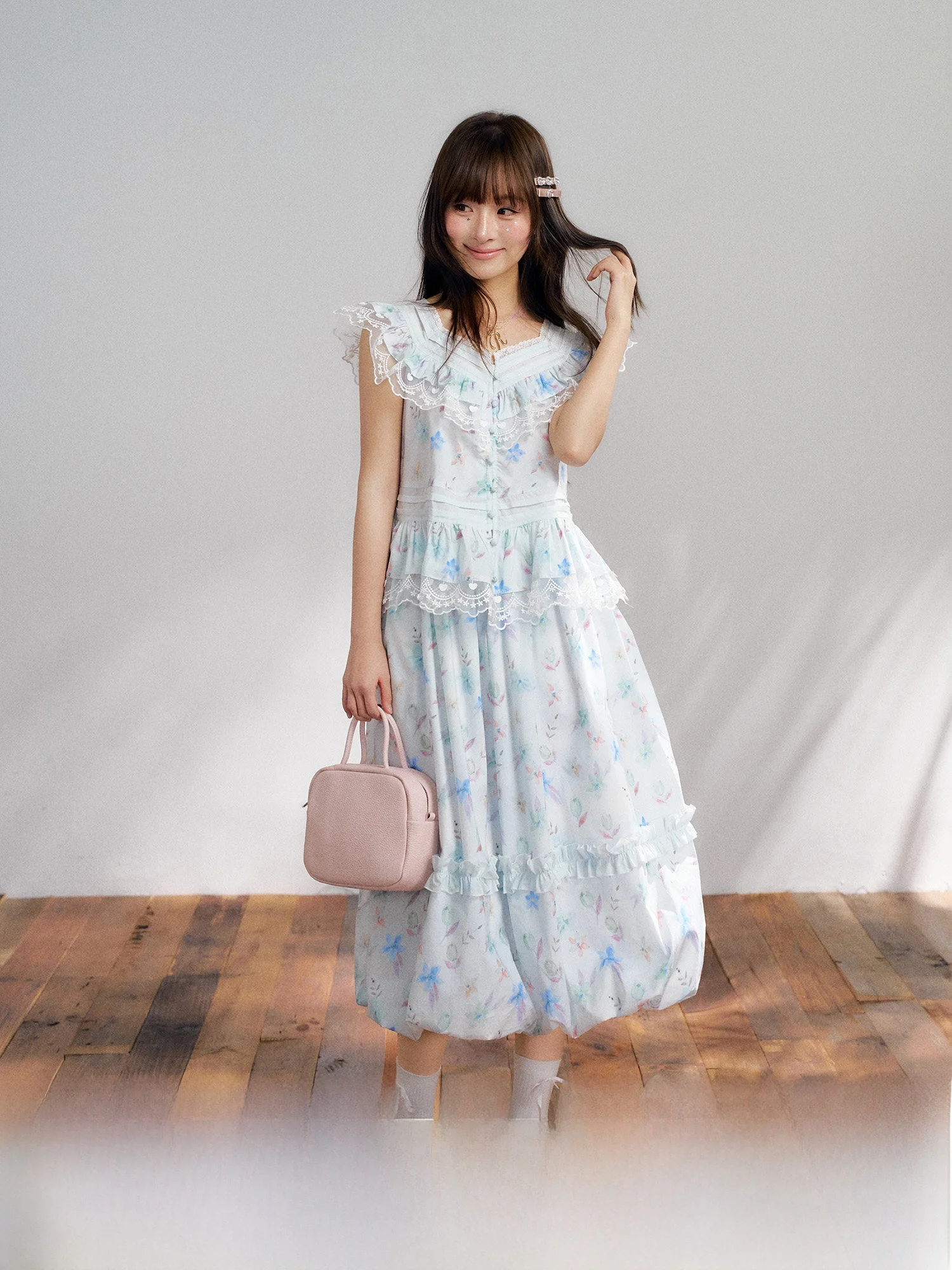 

Spring Summer Lace Floral Print Half Skirt Set Women's Fashion Holiday Style Design Sensation Bouffant Skirt Ensemble