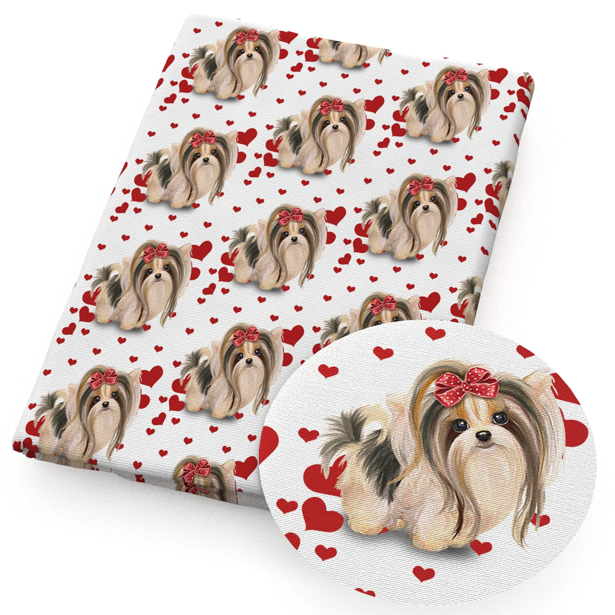 Cute Animals Dogs Printed Polyester Pure Cotton Material By the Meter Patchwork Tissue Sewing Quilting Fabrics Needlework